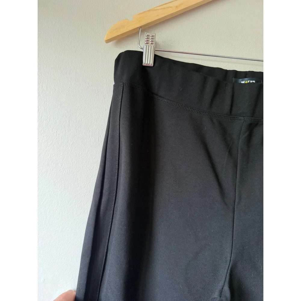 Maeve Anthropologie Pull On Flare Pants Large Black High Rise Stretch Trousers